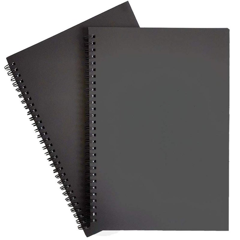 TWINKLE Spiral Notebooks, Blank Notebooks, Thick Paper, 60 Sheets, 10" X7â€, 2 Pack (Black, Blank) - Image 1